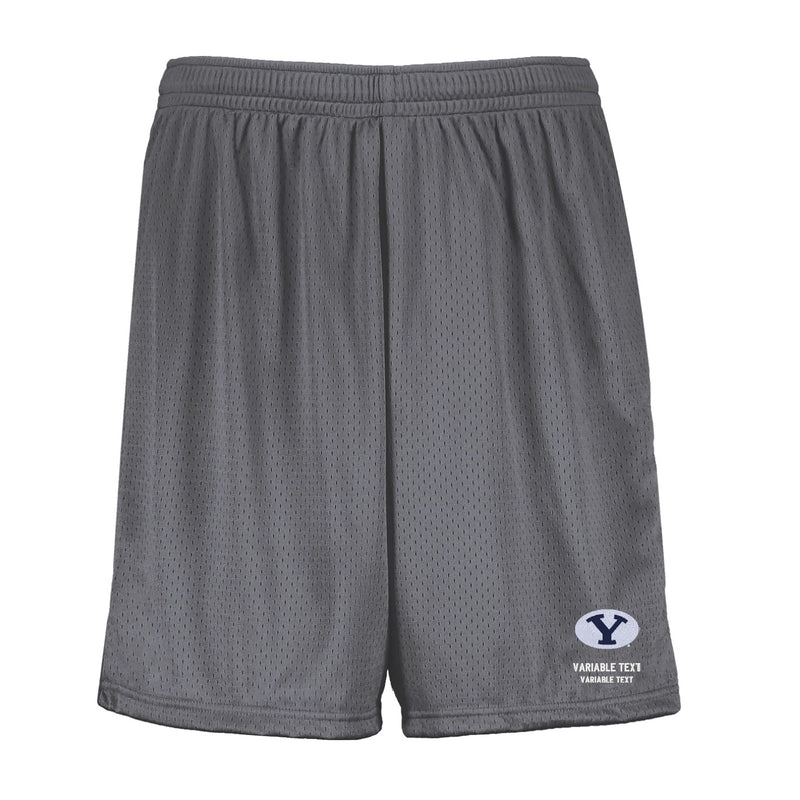 Augusta 7 inch Mesh Shorts - Graphite - Embroidery Text Drop
