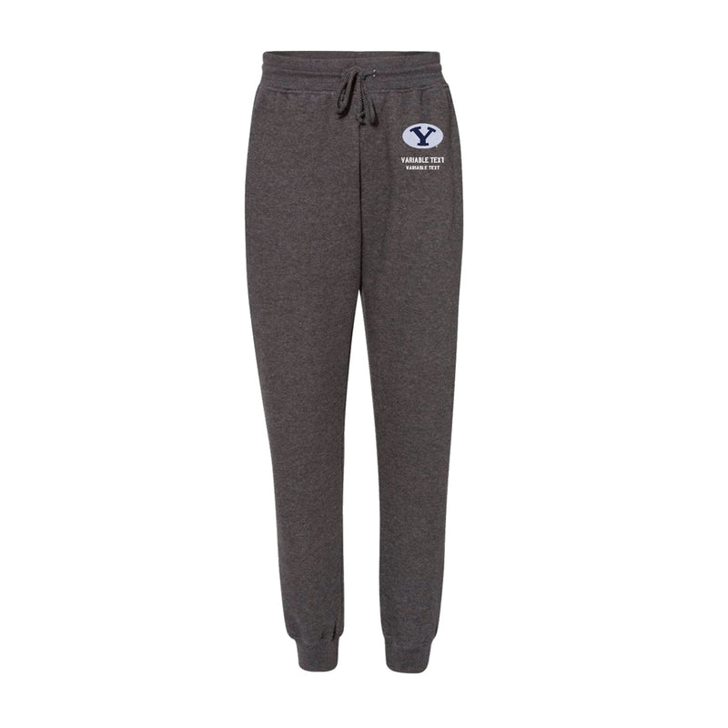 Fleece Joggers Women's - Charcoal - Embroidery Text Drop