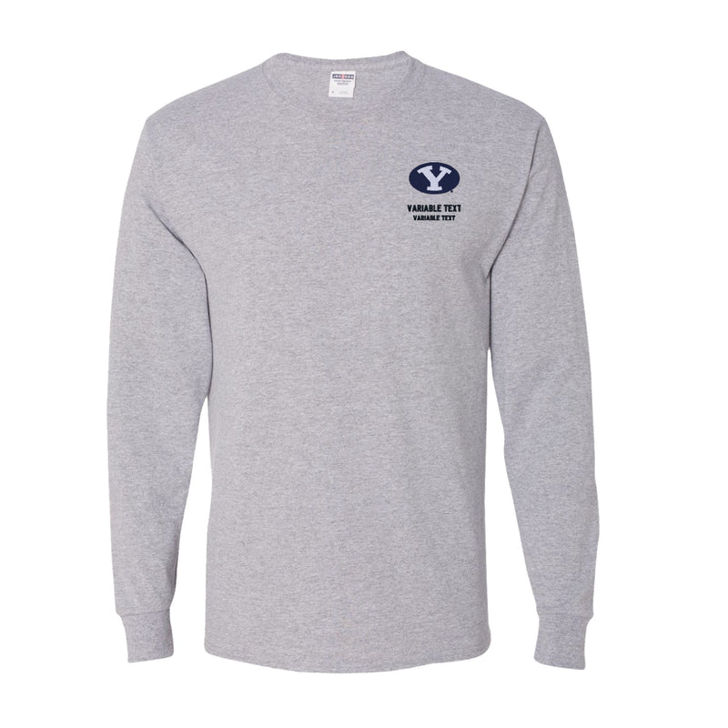 Dri-Power Long Sleeve T-Shirt - Athletic Heather - Embroidery Text Drop